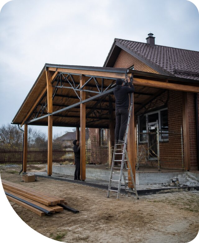 Пристройка навеса к дому и участку в Одинцове под ключ
